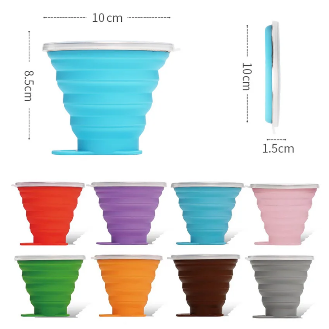 Foldable Silicone Travel Cup with Lid