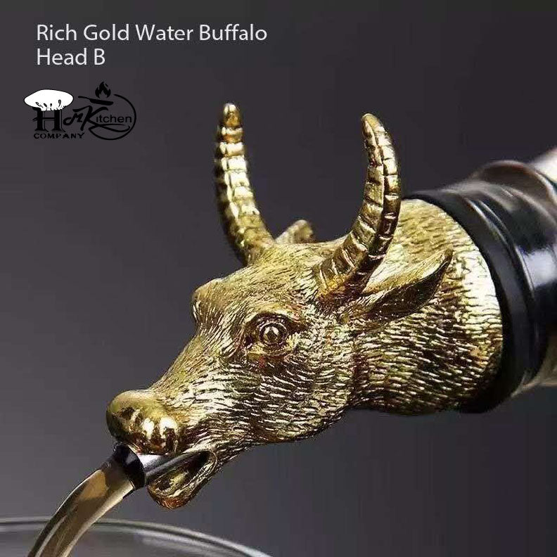 H.M.K. Bull Head Bottle Pourer – Unique Gold Barware Accent
