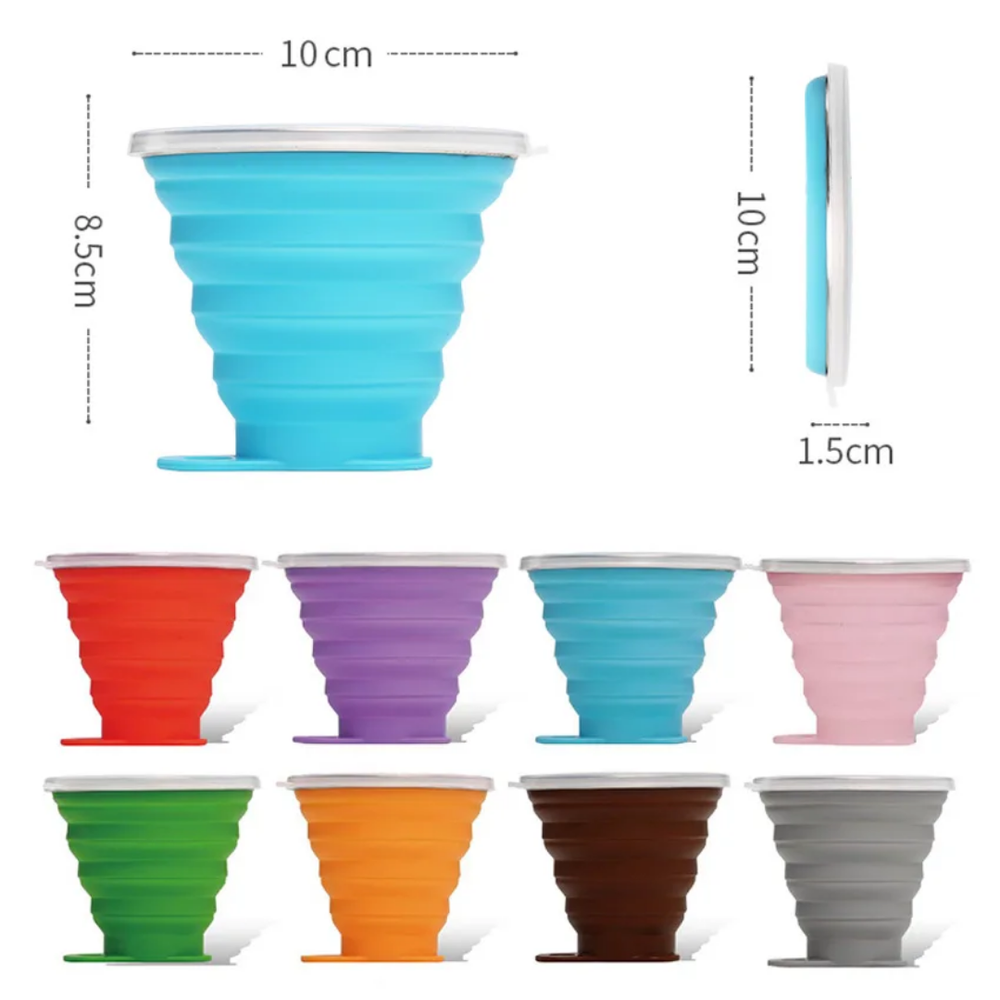 Foldable Silicone Travel Cup with Lid