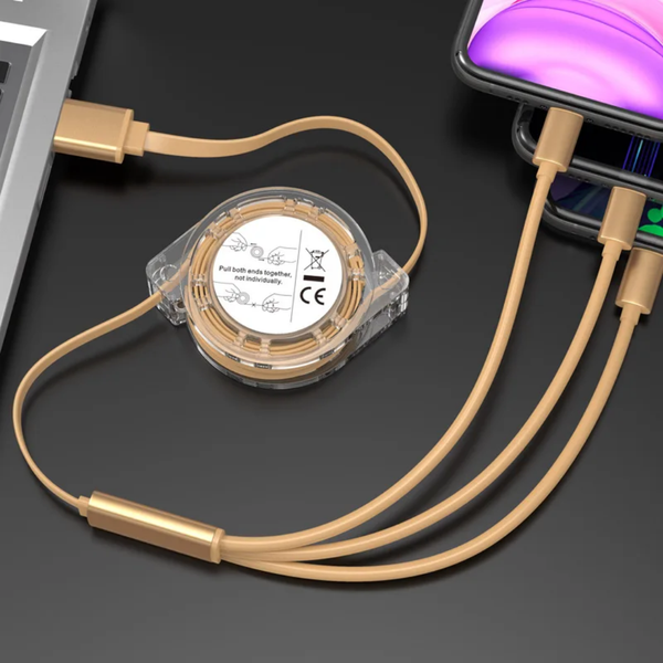 Retractable 3-in-1 Fast Charging Cable