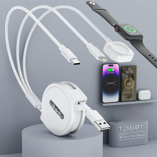 Retractable 3-in-1 Fast Charging Cable