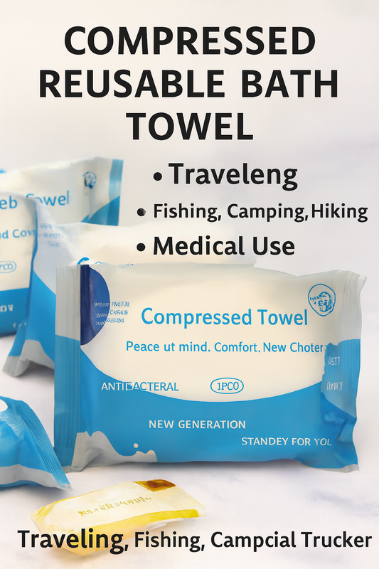 Disposable Bath Towels for 3 People (Model# CBT820-BT01) – Available in 1–6 Packs | Travel Compressed Towels