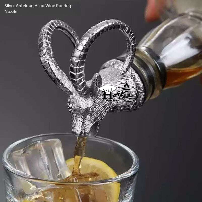 H.M.K. Big Horn Sheep Bottle Pourer – Bold Gold Barware Accent