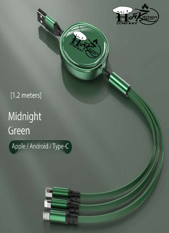 Retractable 3-in-1 Fast Charging Cable